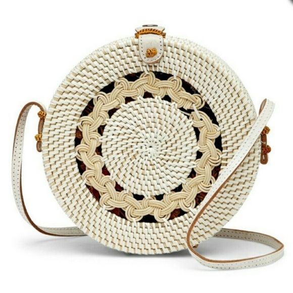 Pink Haley Handbags - Handmade in Bali. Ata Reed round crossbody bags